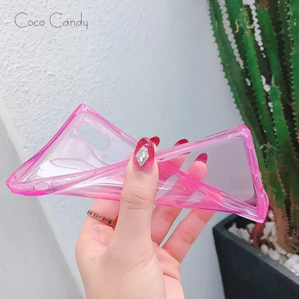 🆕iPhone 6s Plus Pink Transparent Square Silicone Case